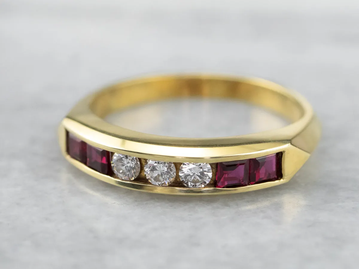 18K Gold Ruby and Diamond Band