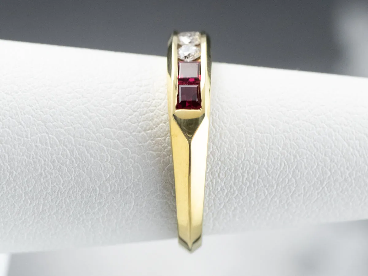 18K Gold Ruby and Diamond Band