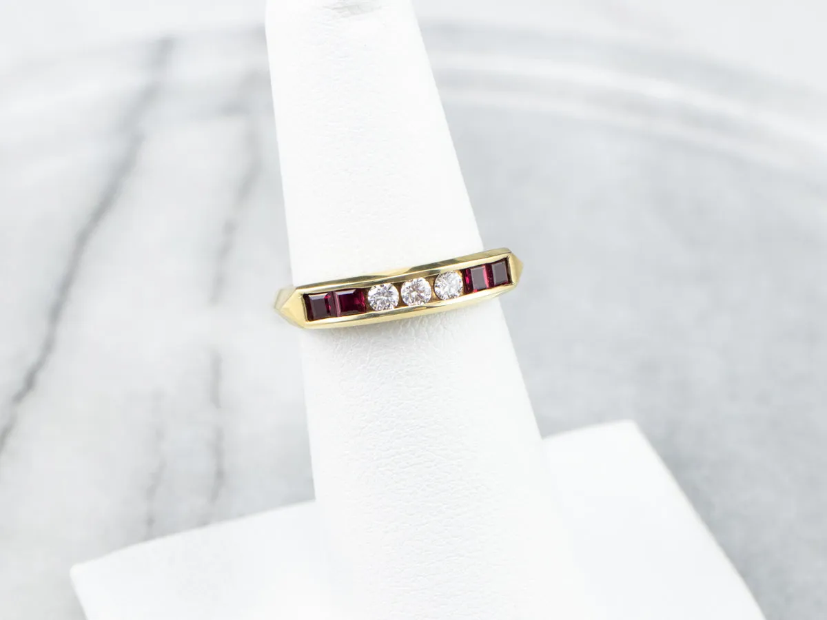 18K Gold Ruby and Diamond Band