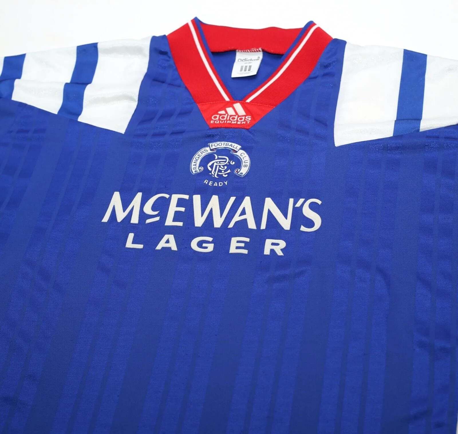 1992/94 McCOIST #9 Rangers Vintage adidas Home Football Shirt Jersey (XL)