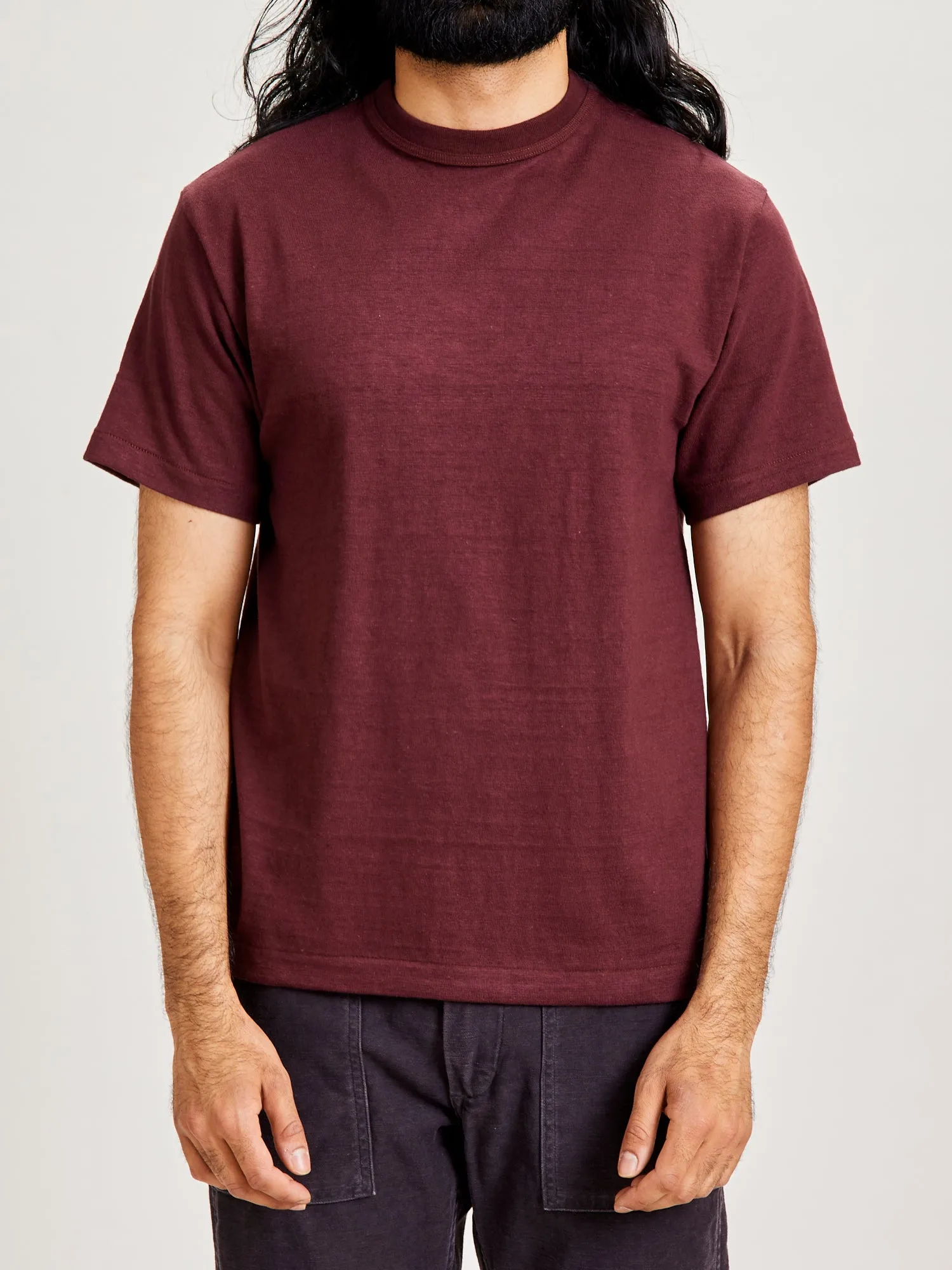 4601 Loopwheel Tee in Bordeaux