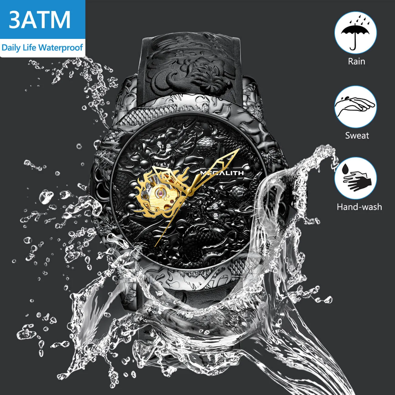 8041M | Mechanical Men Watch | Rubber Band