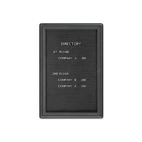 Adjustable Single-Pedestal Magnetic Letter Board, Black w/ Gray Frame