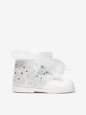 Andanines Girls Patent Leather Glitter Boots