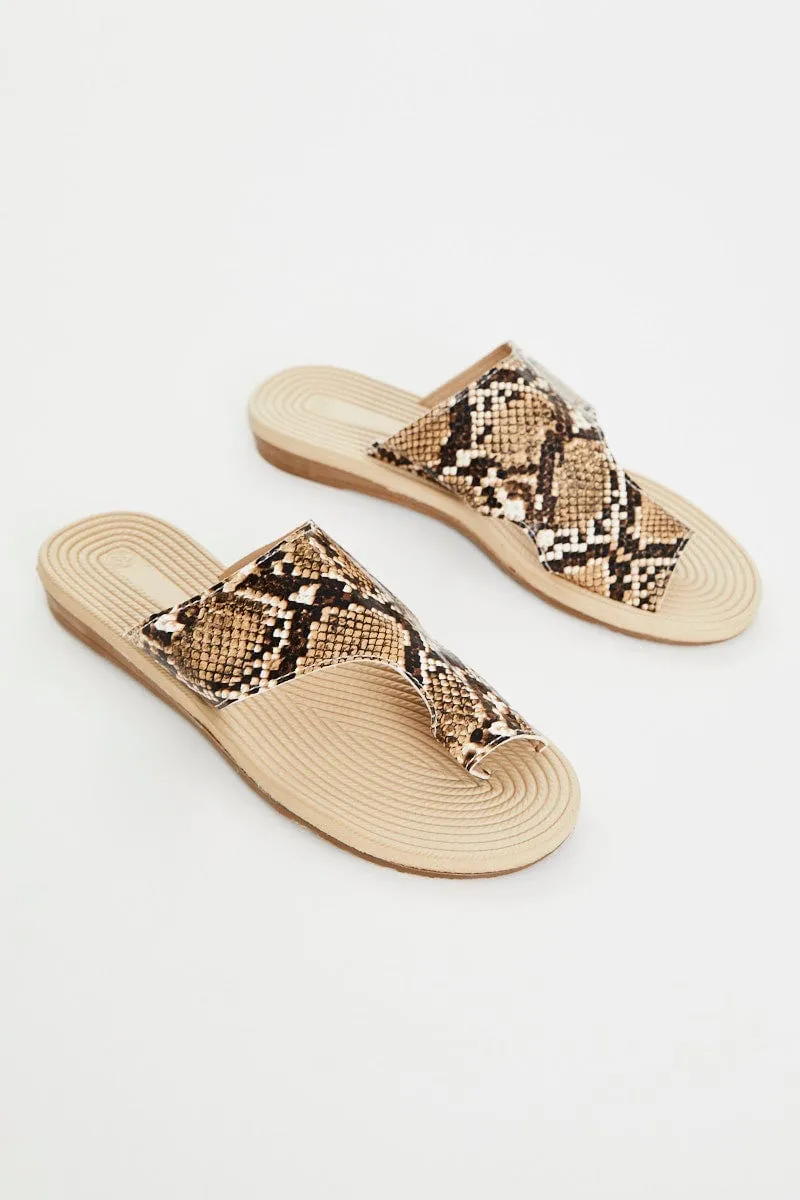 Animal Print Flat Slides