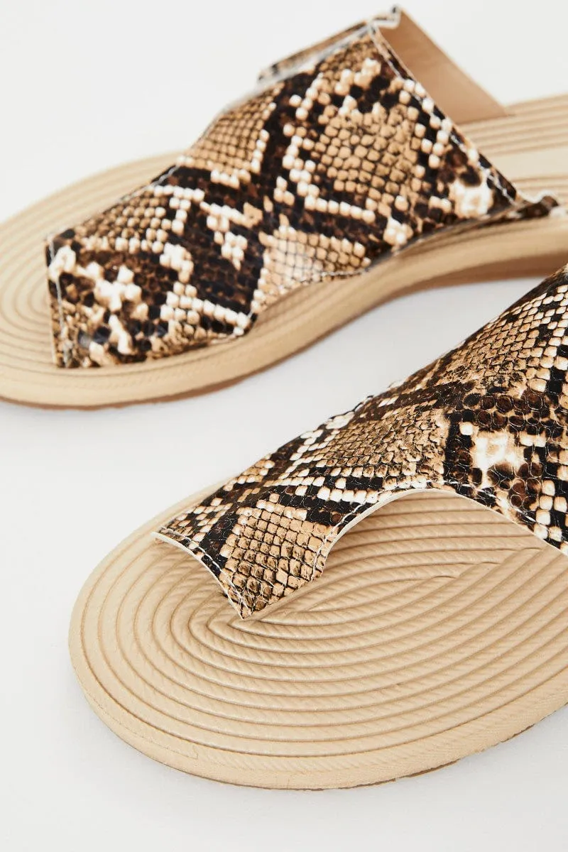 Animal Print Flat Slides