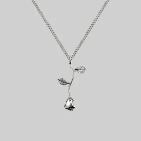 BELLADONNA. Rose Stem Charm Necklace - Silver