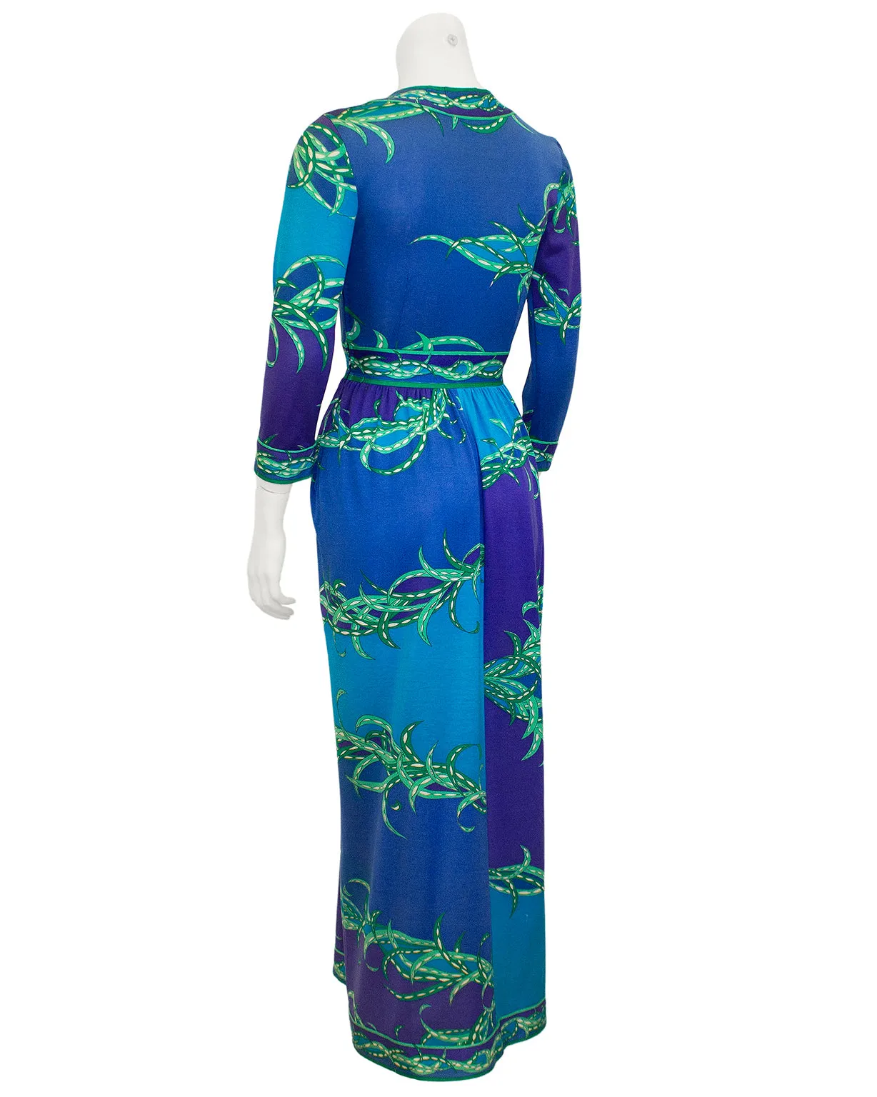 Blue, Purple and Green Maxi Dress