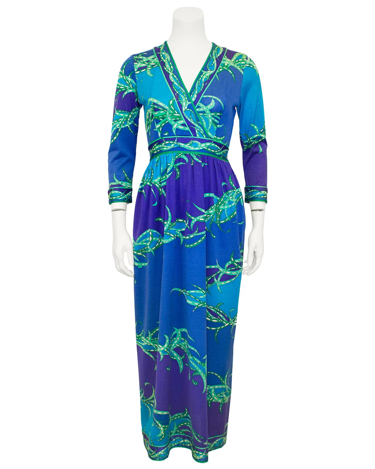 Blue, Purple and Green Maxi Dress