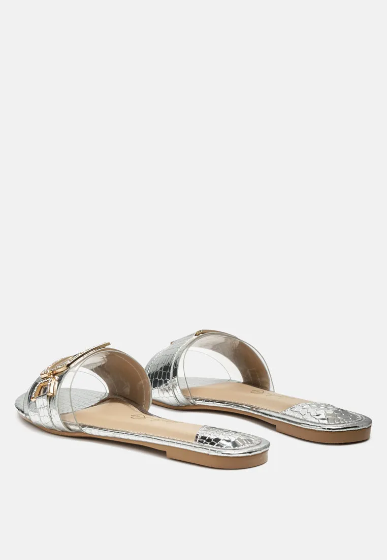 Brillo Jewel Croc Flats By Ruw