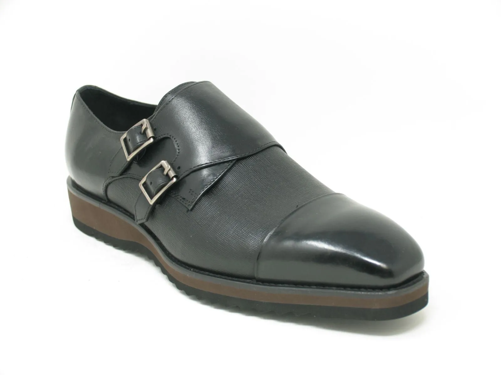 Calfskin Double Monkstrap Shoe Black