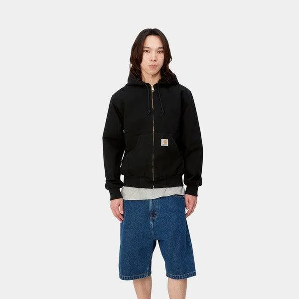 Carhartt WIP Active Jacket Black Rinsed Dearborn Canvas