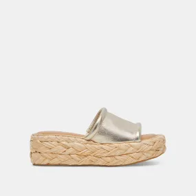 CHAVI SANDALS LIGHT GOLD METALLIC LEATHER