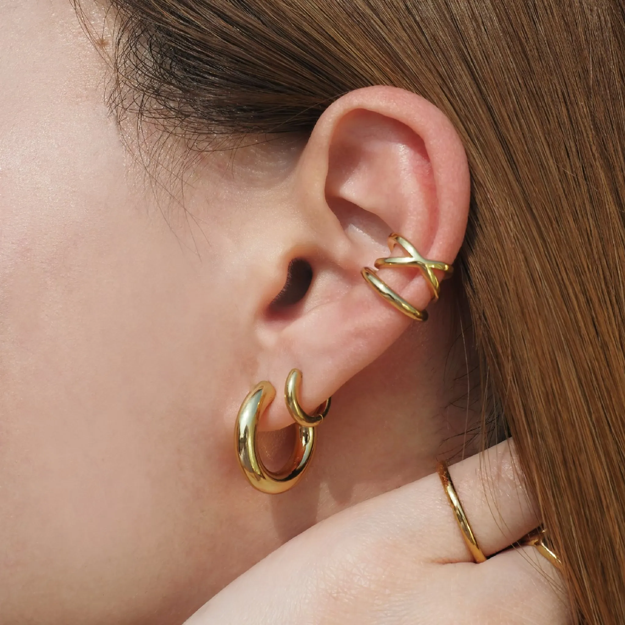 Chunky Thick Hoop Earrings