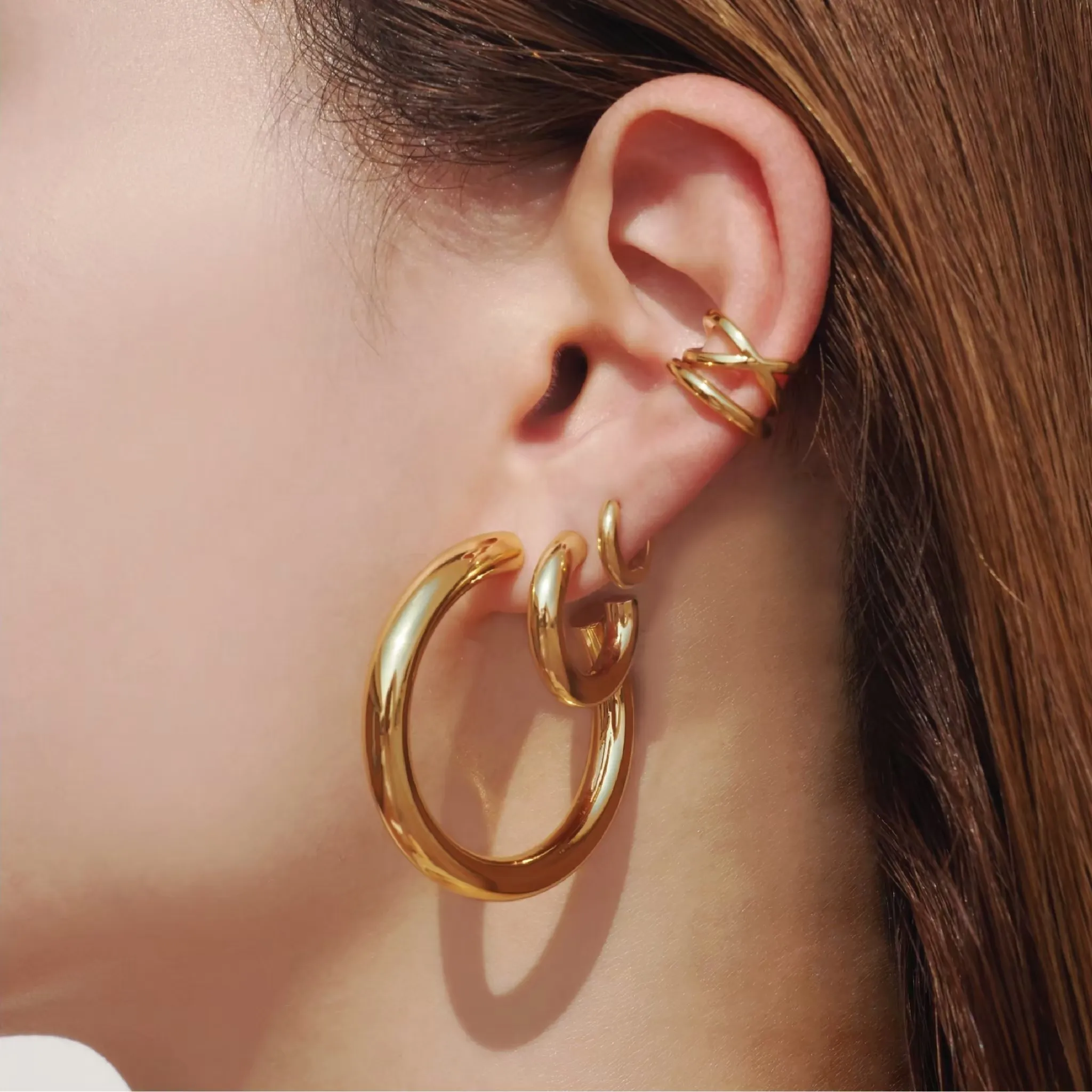 Chunky Thick Hoop Earrings