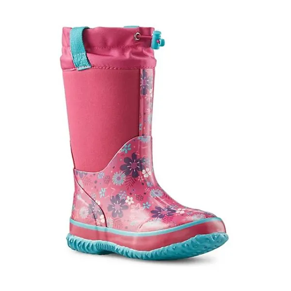 Cougar Winter Floral Raspberry Waterproof Neoprene Girls Winter Boots -35C