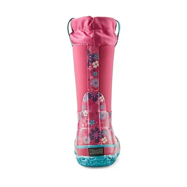 Cougar Winter Floral Raspberry Waterproof Neoprene Girls Winter Boots -35C