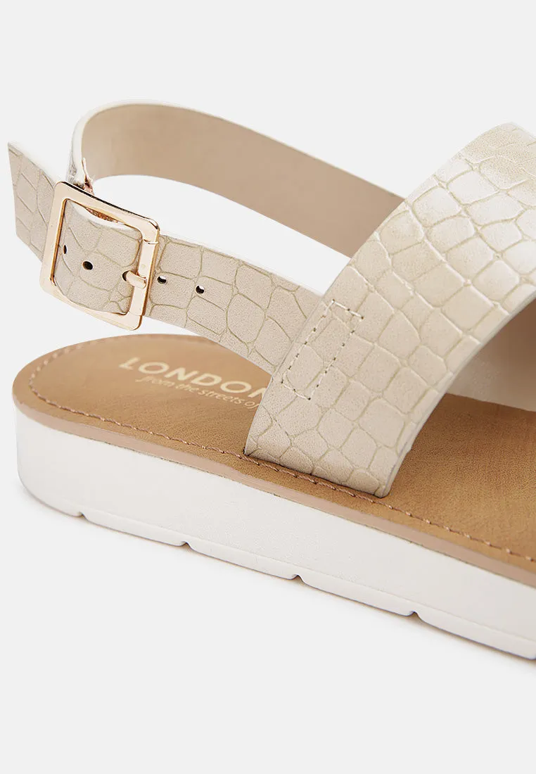 Croc Print Sling-Back Sandal