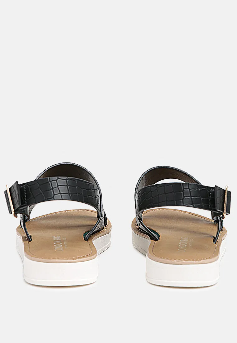 Croc Print Sling-Back Sandal