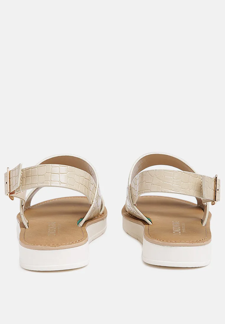 Croc Print Sling-Back Sandal