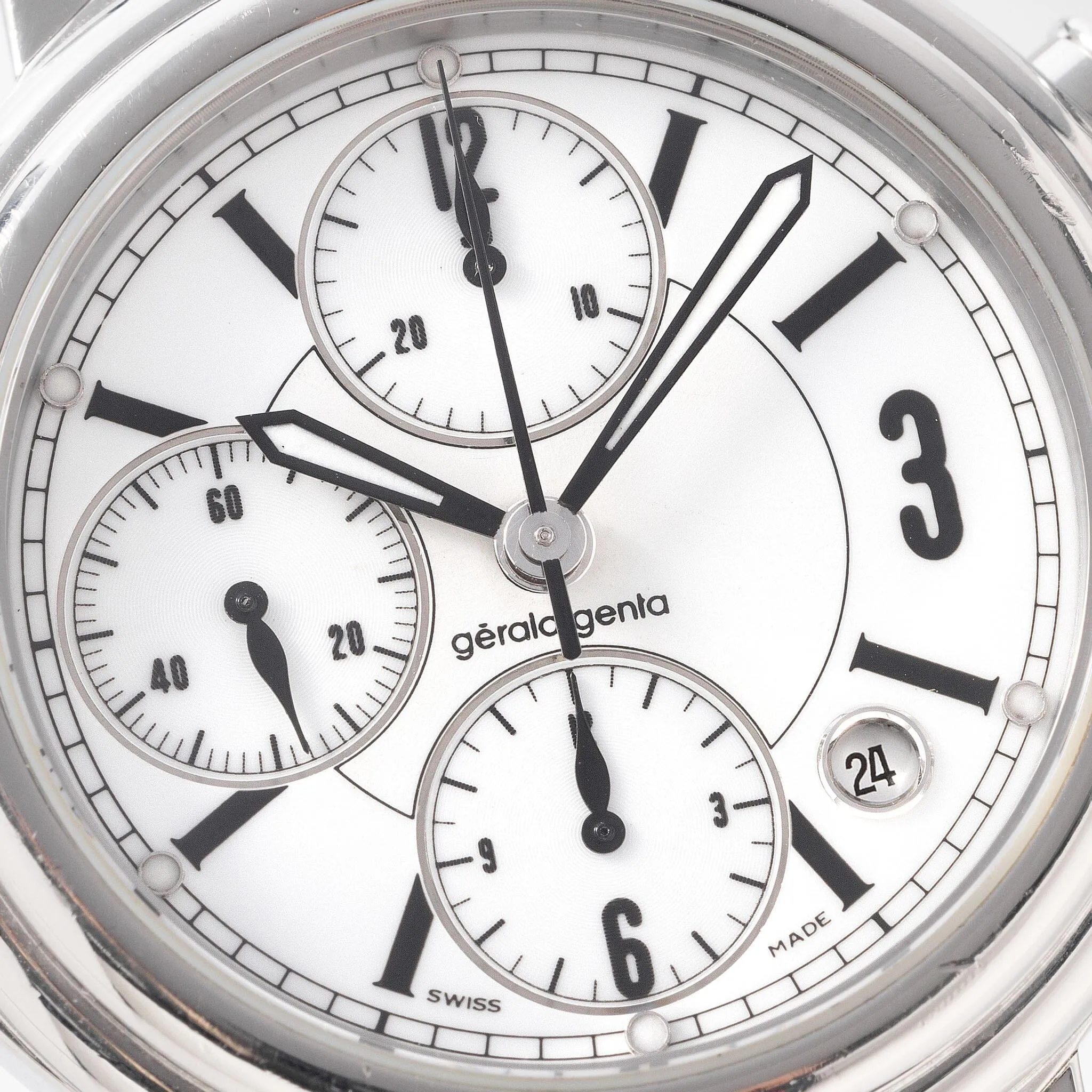 Gerald Genta Octo Chronograph white dial ref G35507