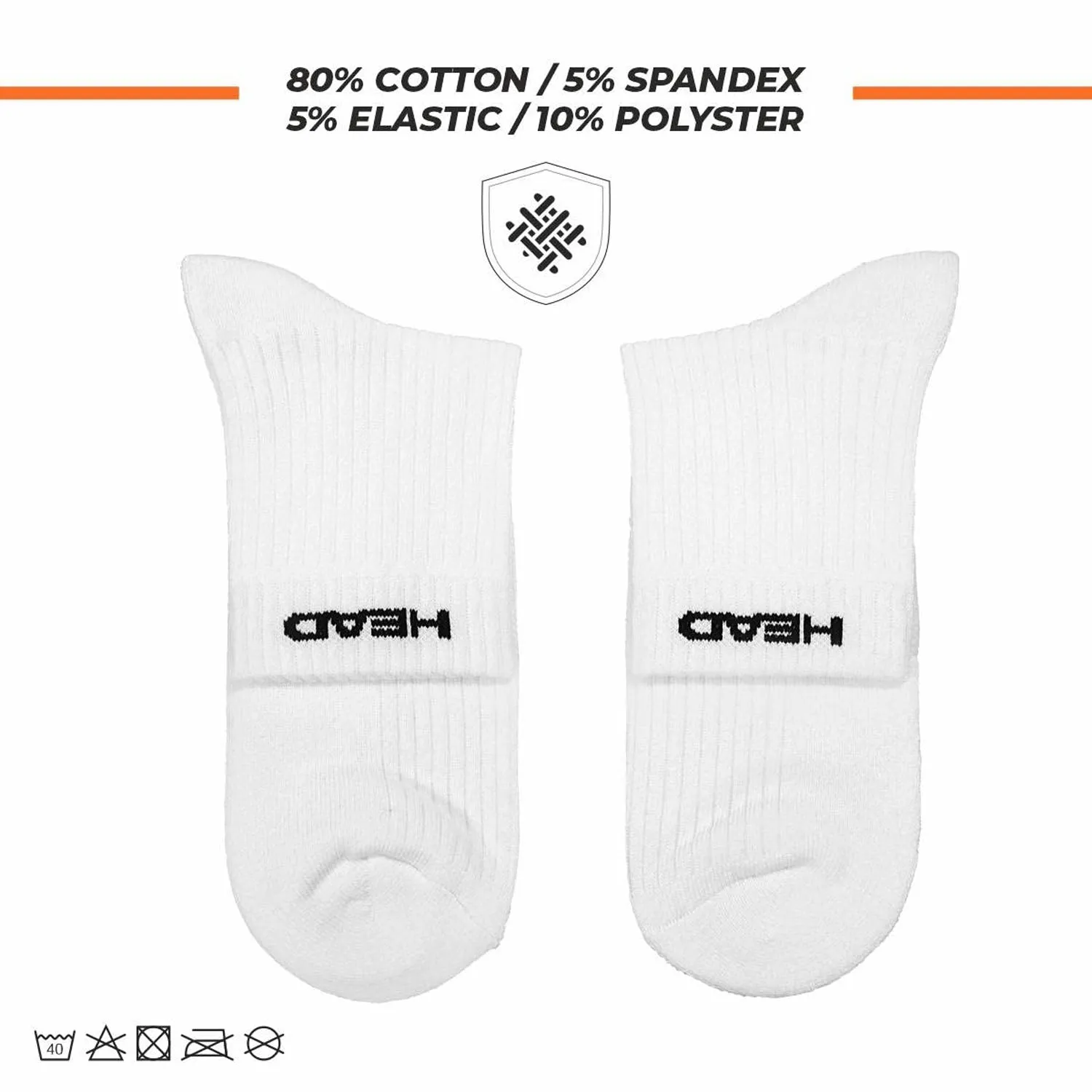 Head Ankle Socks HSK-73 - White (1 pair)