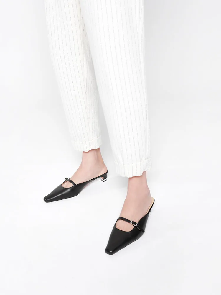 Hera Buckle Strap Heel Mules