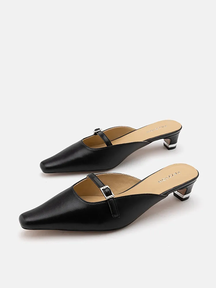 Hera Buckle Strap Heel Mules