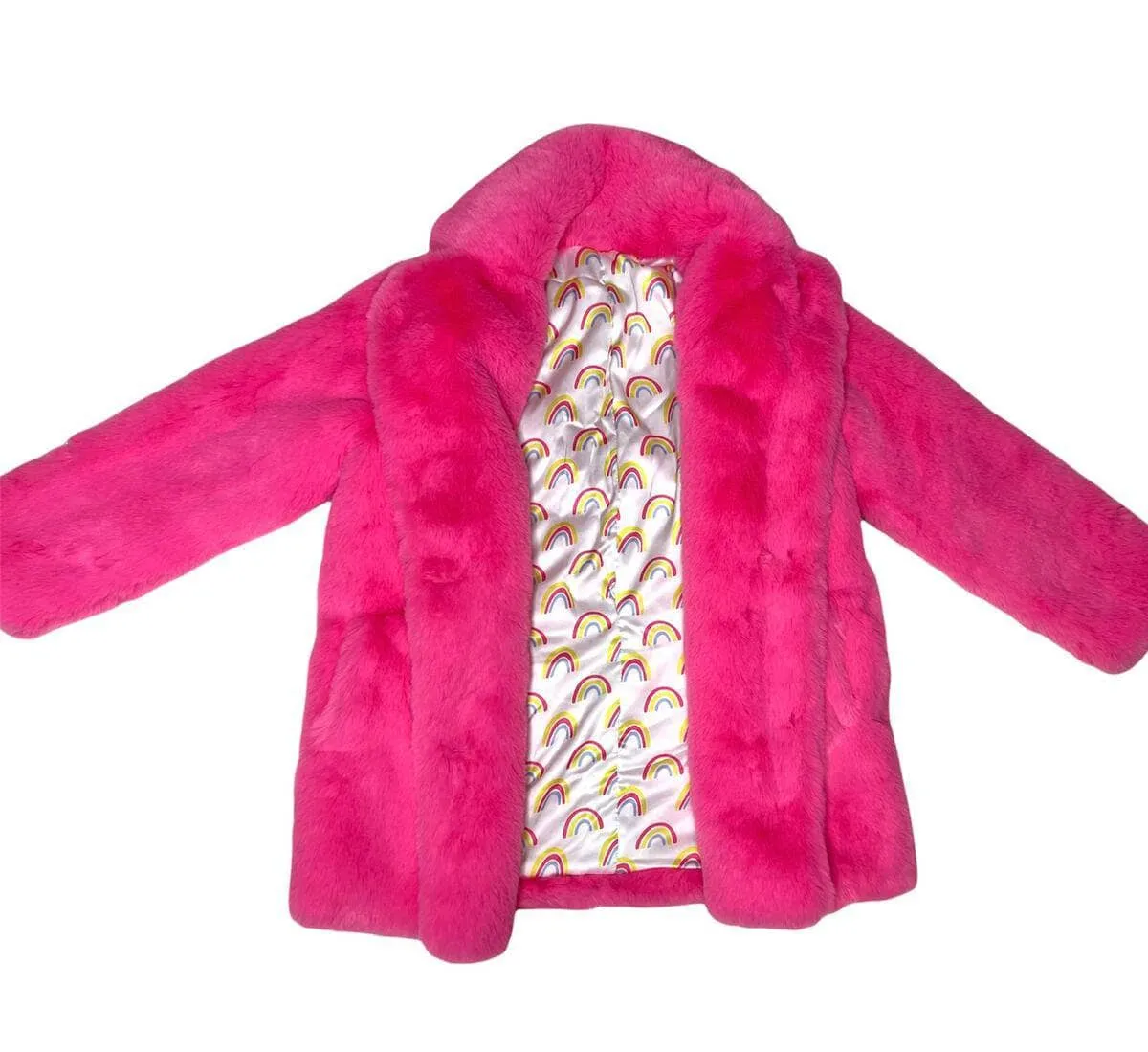 Hot Pink Faux Fur Coat