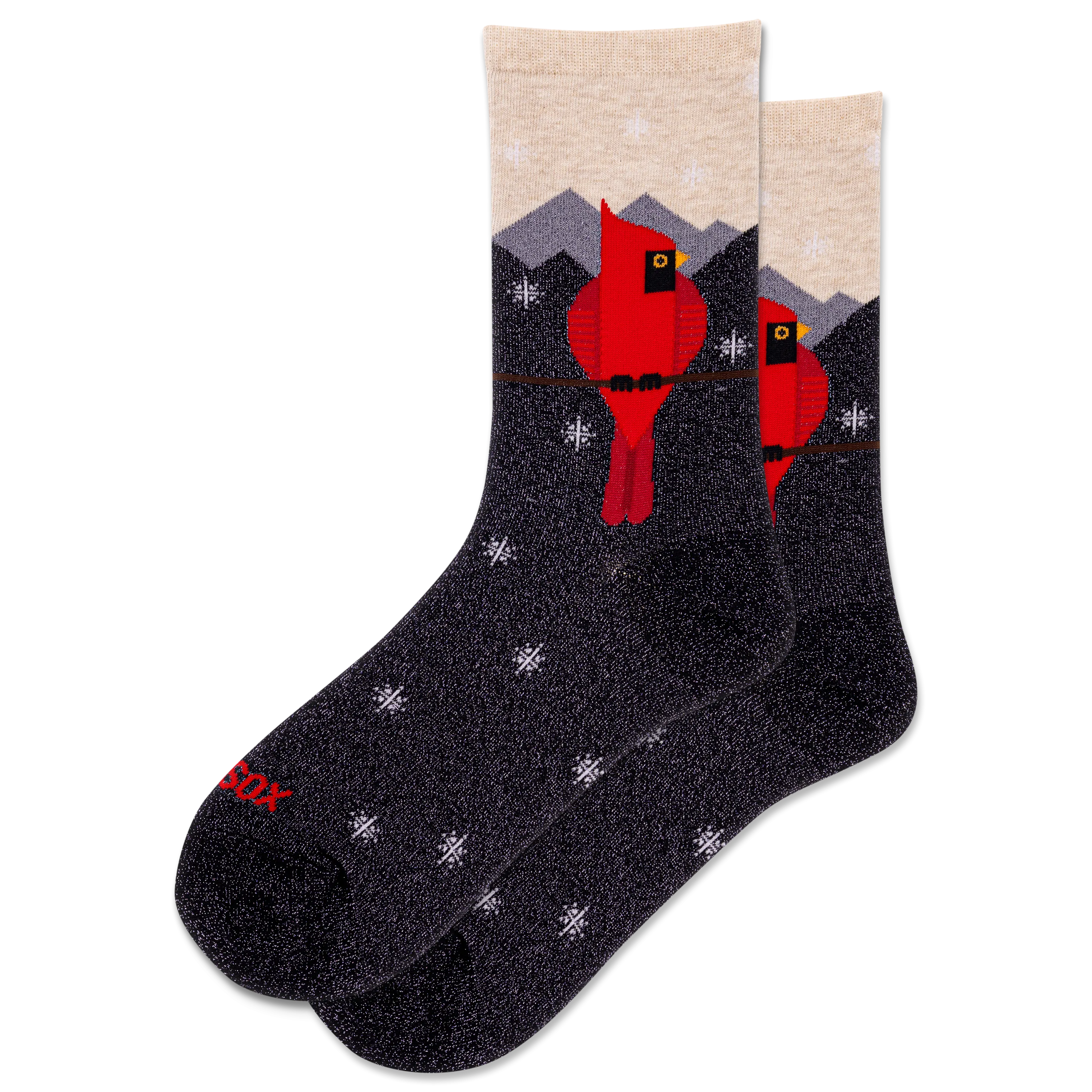 HOTSOX Women's Metallic Cardinal Crew Sock