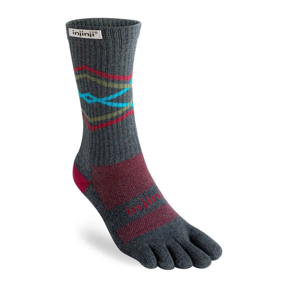 Injinji Trail Crew Midweight Running Toe Socks - Peak