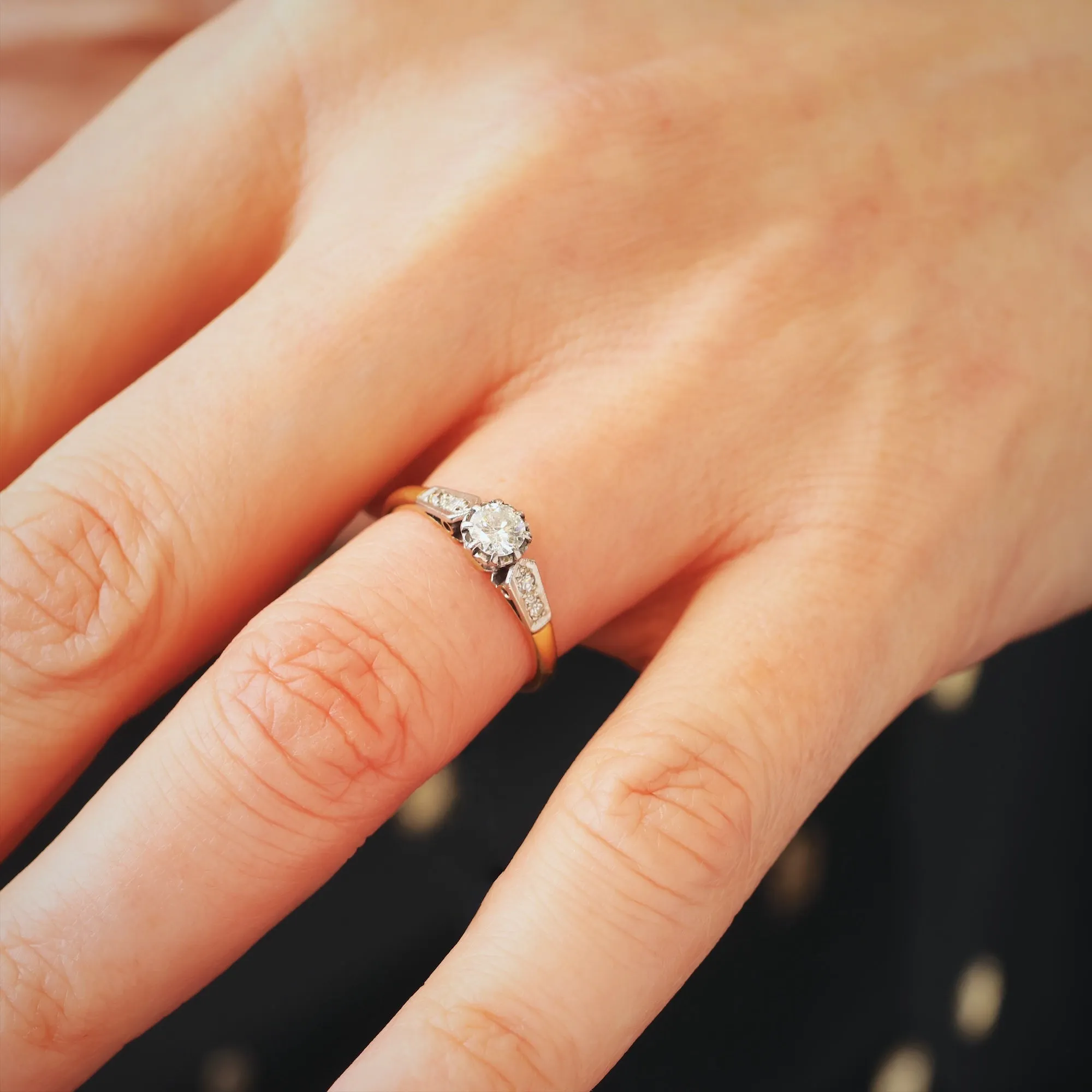 Loveliest Vintage Diamond Solitaire Engagement Ring