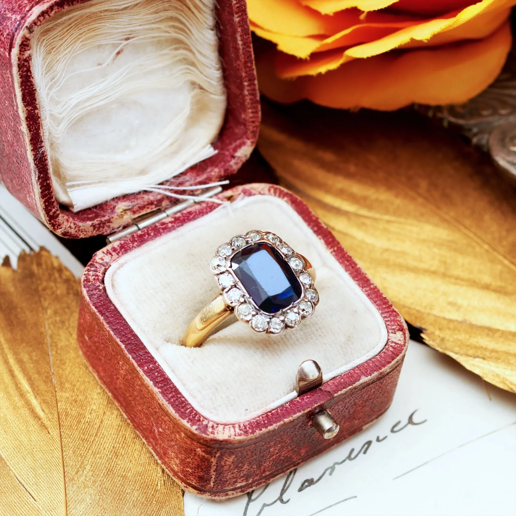 Magical Midnight Blue Sapphire & Diamond Cluster Ring