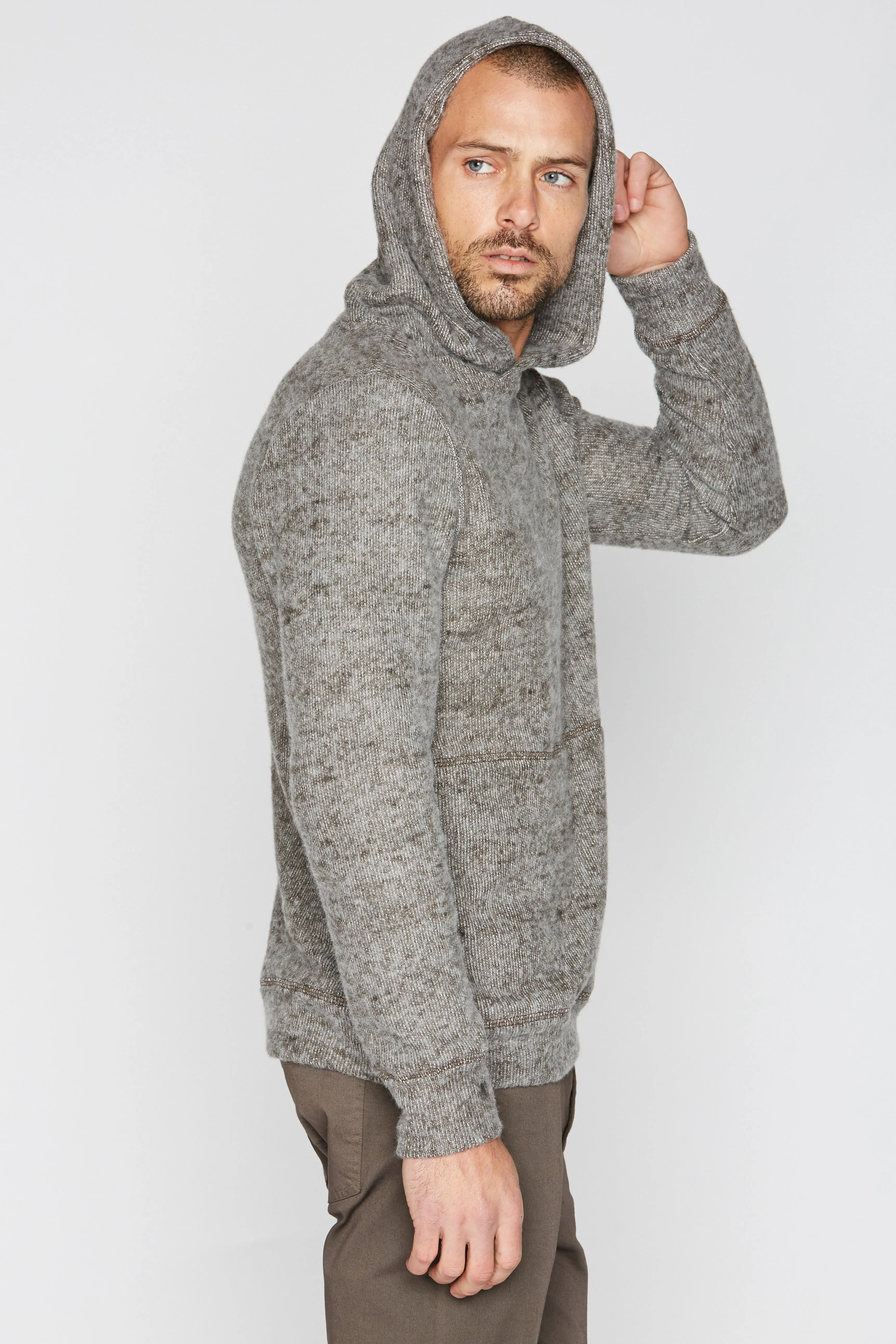 Men's Soft Knit Melange Pullover Hoodie