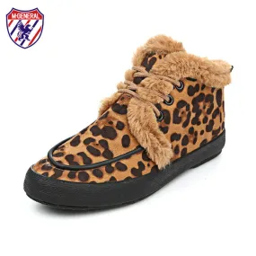 M.GENERAL Women Leopard Snow Boots