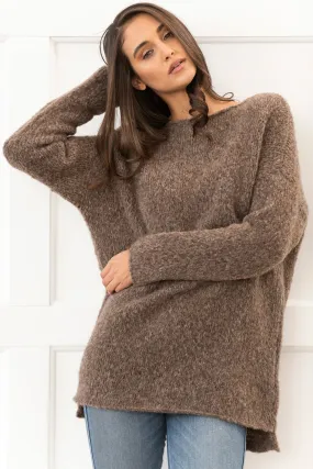 Milky brown alpaca sweater