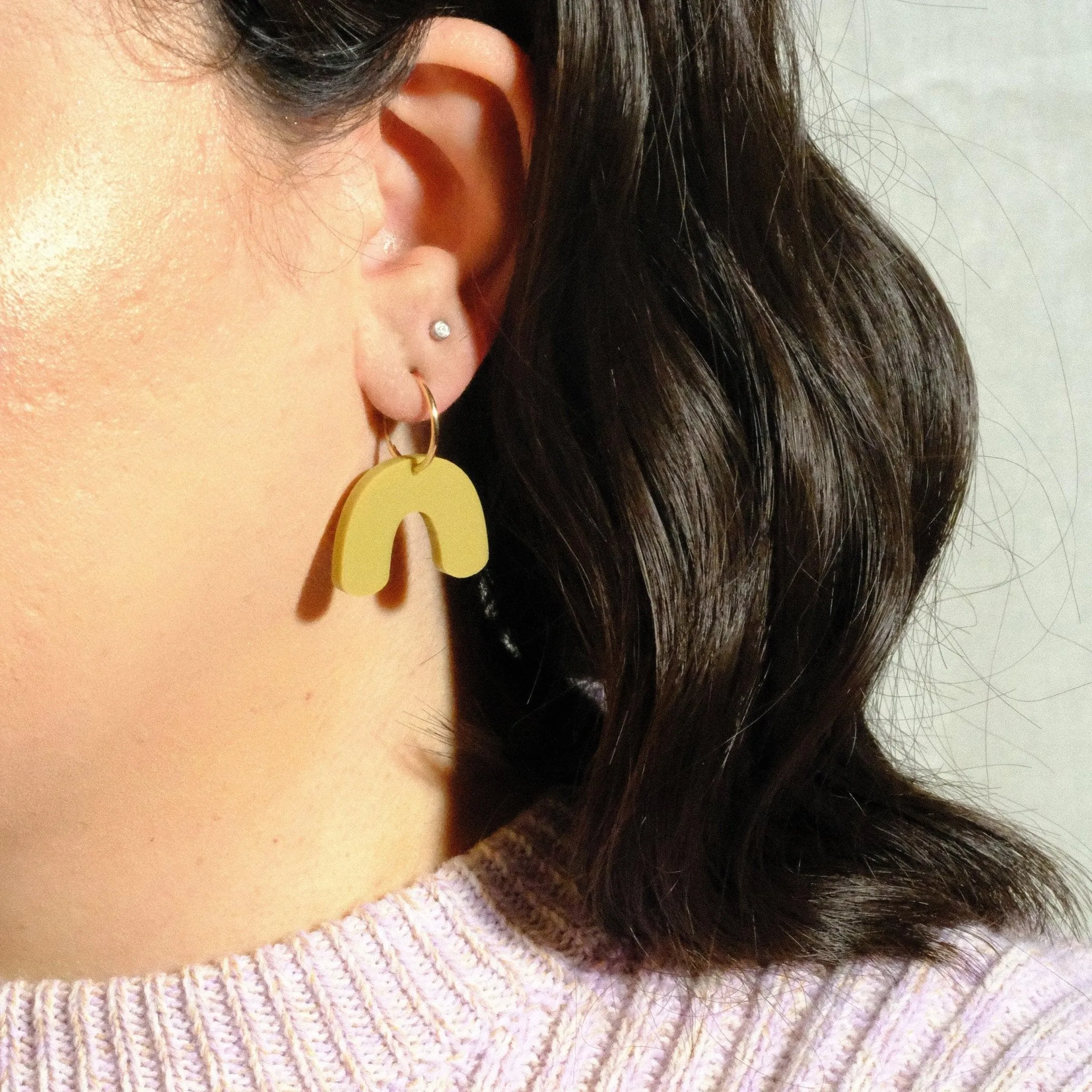 Olive - Mini Arch Hoop Earrings