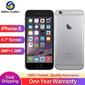 Original Apple iPhone 6 16GB 64GB 128GB 4.7" Display IOS 3G WCDMA 4G LTE 8MP Camera 1G RAM WIFI GPS Used Mobile Phone