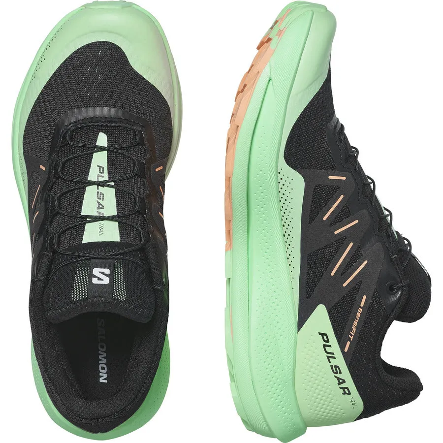 Salomon Pulsar Trail | Black / Green Ash / Cantaloupe | Womens