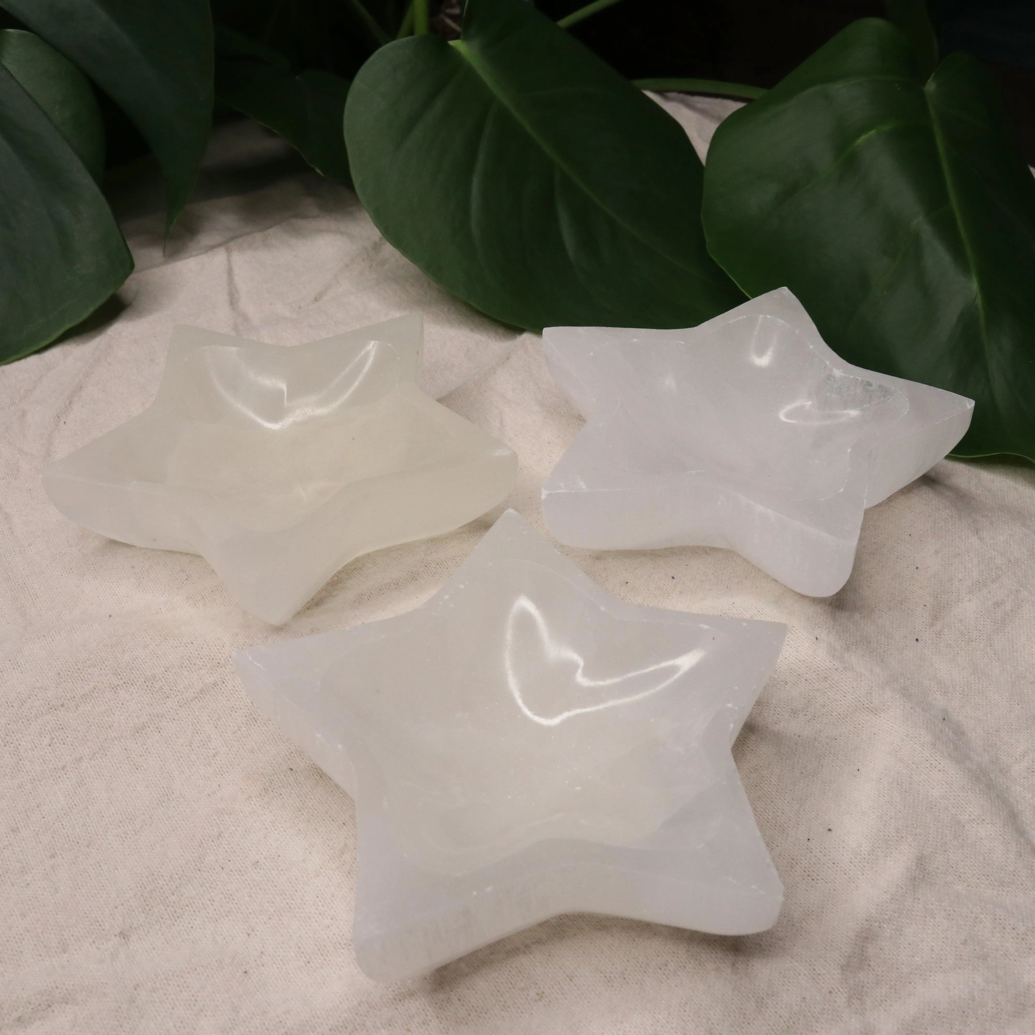 Selenite Star Bowl Carving ~ Recharge & Cleanse Gemstone Jewelry and Small Stones