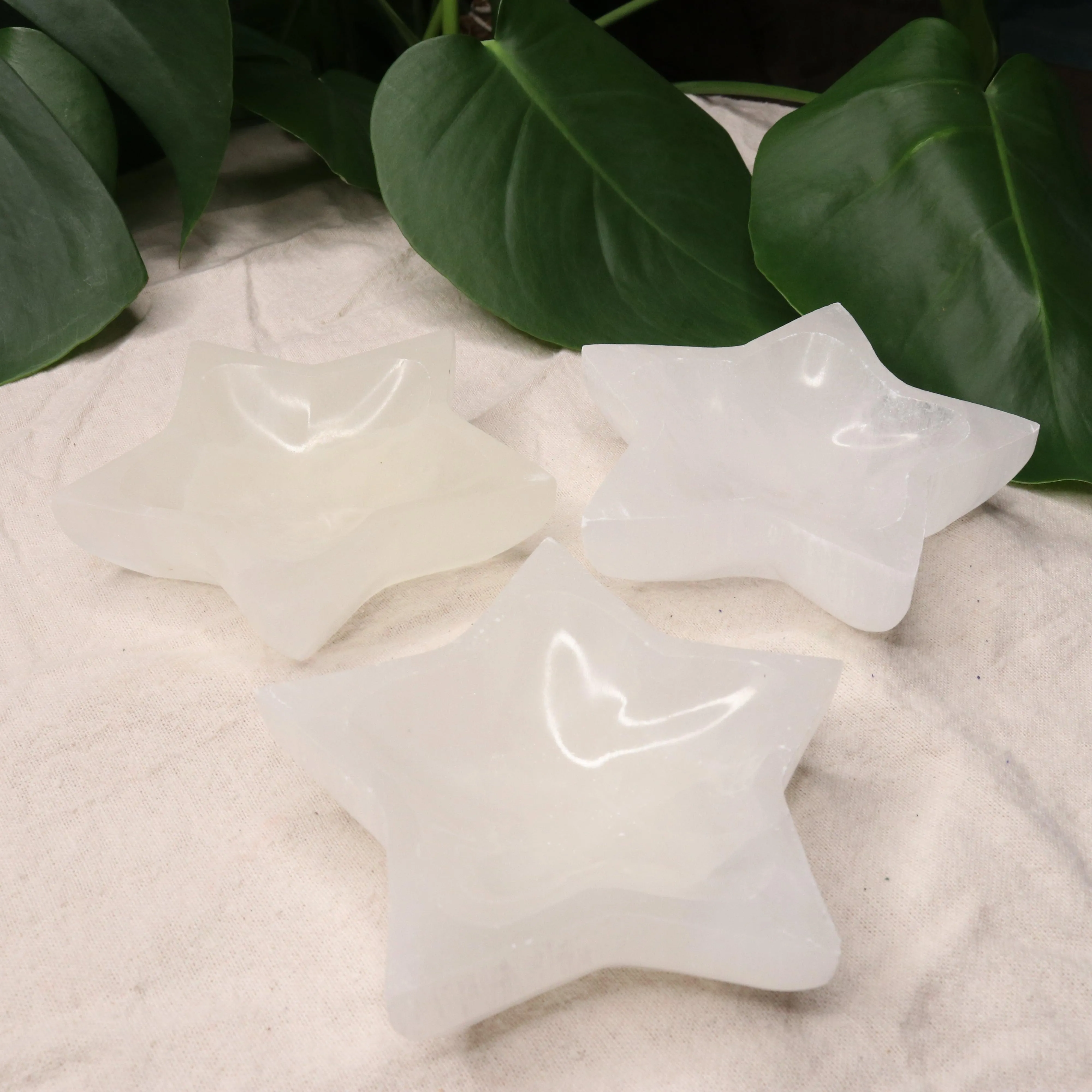 Selenite Star Bowl Carving ~ Recharge & Cleanse Gemstone Jewelry and Small Stones