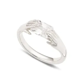 Silver Fede Ring with Clear Stone