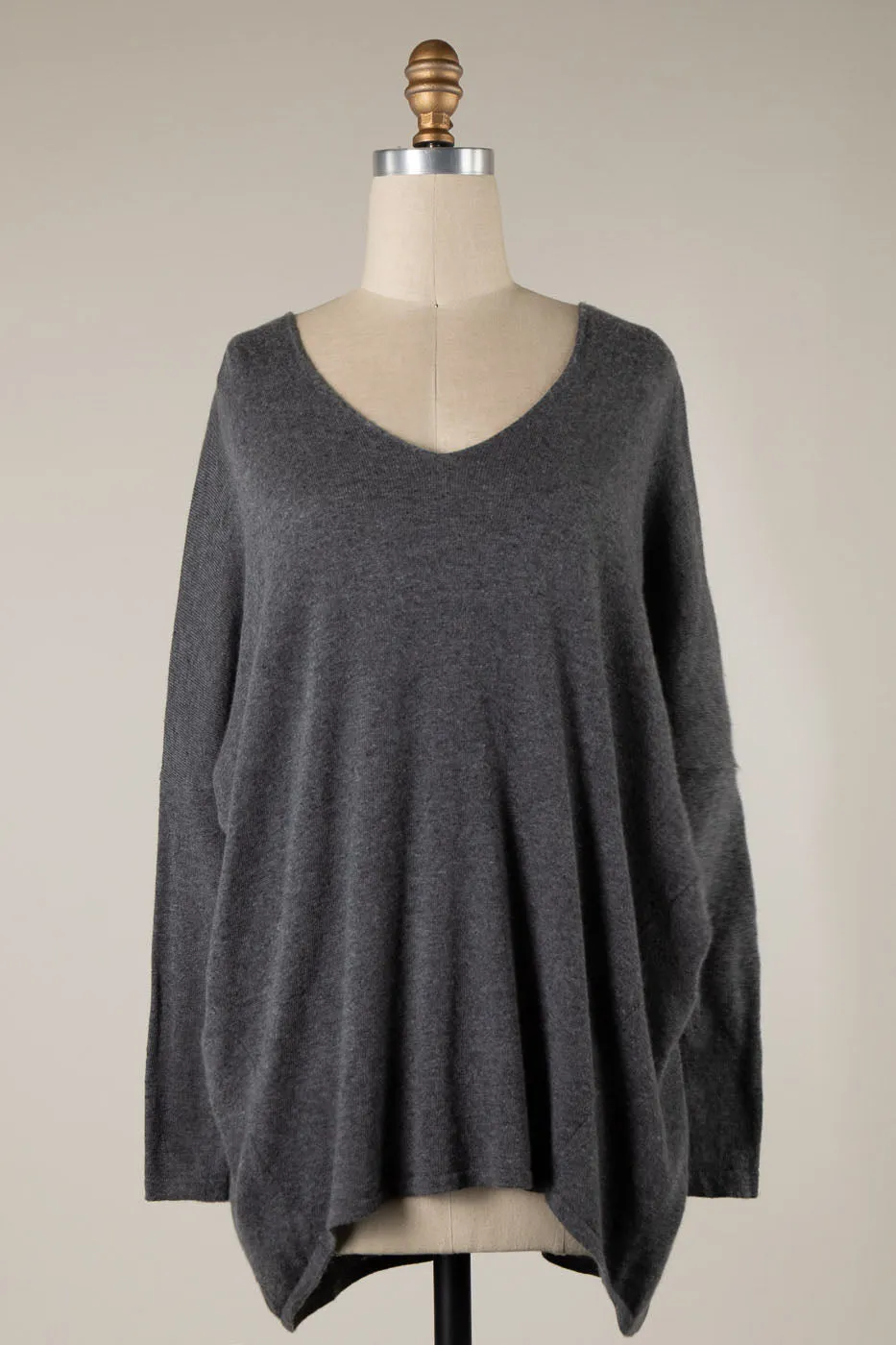 SOFT KNIT OVERSIZED LIGHWEIGHT TUNIC SWEATER 1 PACK