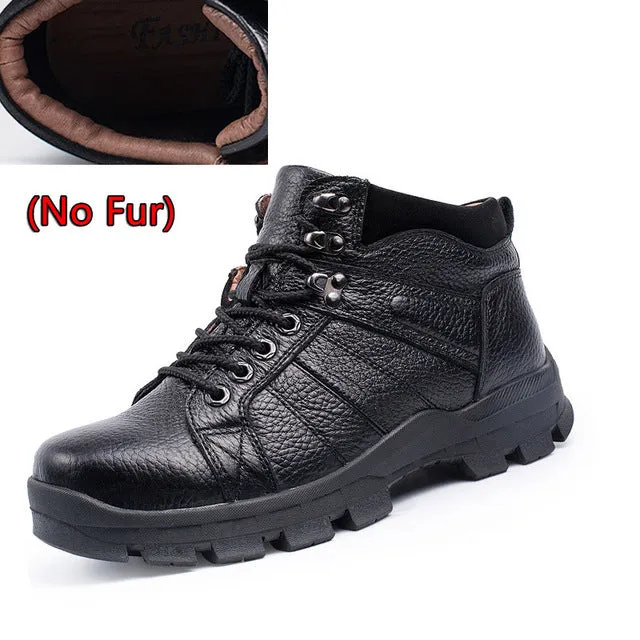 SURGUT High Quality Men Snow Boots Waterproof Men Footwear Autumn Ankle Boots Breathable Supper Warm Fur Winter Men Boots