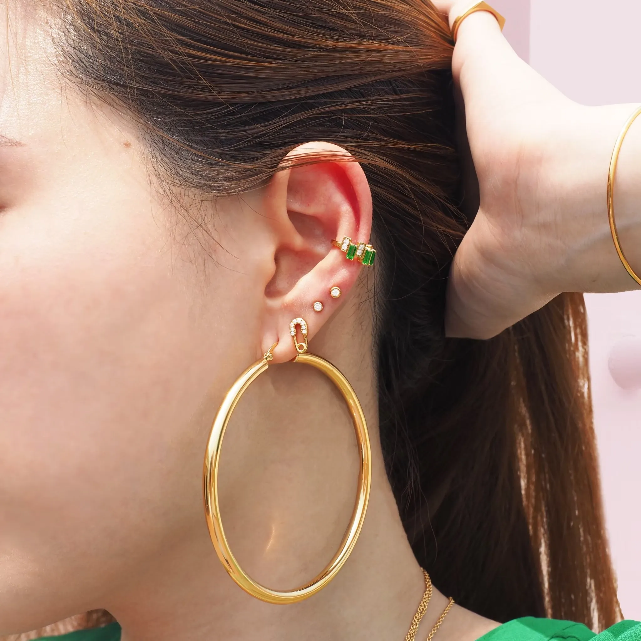 Thick 80 mm. Hoop Earrings